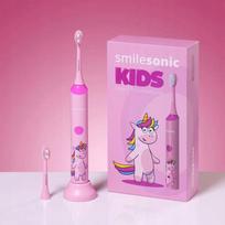 Vaikiškas elektrinis dantų šepetėlis Smilesonic Kids Unicorn su plovimo kalendoriumi