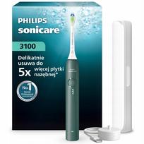 Elektrinis dantų šepetėlis Philips Sonicare 3100 su žaliu kelioniniu dėklu HX4033/26