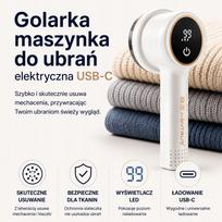Drabužių pūkų surinkėjas, elektrinis, įkraunamas USB-C