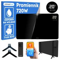 Stiklinis infraraudonųjų spindulių šildytuvas PrimeHeat 720W, WiFi, valdymas nuotoliniu būdu