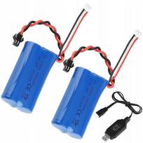 Ličio jonų baterija 7,4V 1500mAh su USB įkrovimu, tinkama RC automobiliams, SM/JST jungtys