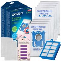 Dulkių siurblio maišeliai Philips Electrolux, 8 vnt. + HEPA filtras + kvapiklis