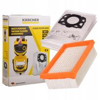 Dulkių siurblio filtras ir 4 originalūs maišeliai KARCHER WD4/WD5/WD6, MV4/MV5/MV6