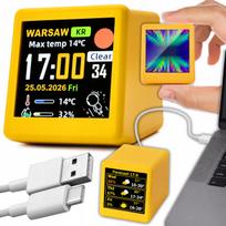 Mini orų stotelė su LED ekranėliu, išmaniuoju laikrodžiu ir WiFi