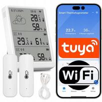 Oro stotelė su 2 lauko temperatūros ir drėgmės jutikliais, WiFi, TUYA