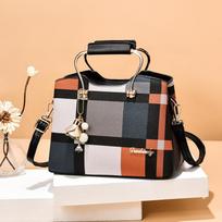 Madingas sujungimo rankeninis krepšys moterims PU odinis pečių krepšys Didelės talpos pakabukas rankinė Prabangus Crossbody krepšys 26x14x19cm juoda