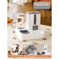 Cat Automatic Feeder, Cat Bowl and Dog Bowl Combined in One, Automatic Drinking Water, Pet Bowl and Food Bowl, Double Bowl, Pet Supplies Upgraded version mėlyna
