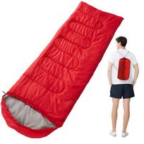 700G vieno asmens itin lengvas vokas suaugusiųjų miegmaišis patalpose ir lauke, šiltas nešiojamas tuščiavidurės medvilnės avarinis CHINA red