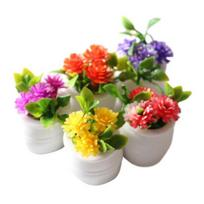 5 vnt. Mini vazoninis augalas Lėlių namelio miniatiūrinis bonsai ornamentas Maži dirbtiniai augalai ir gėlės Lėlių namelio landšaftui, rankdarbiams raudona