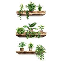 Removable Wall Stickers Self-adhesive Wall Art Accessories Potted Plant Decals