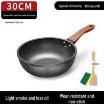 Maifan Stone Non-stick Flat-bottomed Stir-fry Pan for Household Induction and Gas Cookers gray