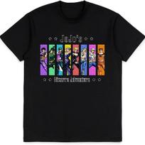 JoJo Keisti Nuotykiai Marškinėliai Anime Mados Trendas Marškinėliai Unisex Trumpomis Rankovėmis Viršutiniai Drabužiai Paauglių Gerbėjų Dovanos Juodi Marškinėliai S juoda