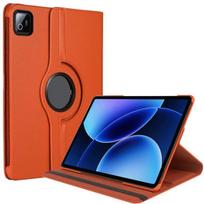 Case for Xiaomi Pad 8 / 8 Pro, 360° Rotating Multi-Angle Anti-Scratch PU Leather Case Orange oranžinė