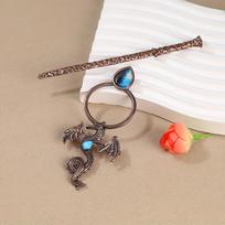 1pc Vintage Dragon Gemstone Hair Stick Gothic Fantasy Style Perfect for Cosplay Looks Unique Mythical Hair Accessory Enthusiasts beige