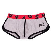 Vidutinio juosmens Elastingas juosmuo Raidžių spaudiniai Vyriškos kelnaitės Paprasti spalvoti dėmėti U formos iškilūs šortukai Briefs 2XL raudona