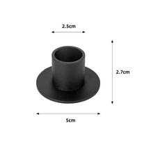 Juodas metalinis stulpelio žvakidė Rustiškas geležinis kūgio formos vestuvinis žvakidė Apvalus ir kvadratinis (as the picture,2.2*5*2.7CM) black