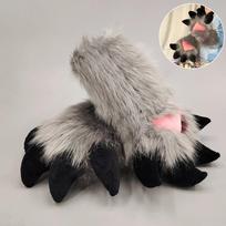 Faux Fur Fursuit Claw Gloves Cartoon Cosplay Dragon Paw Glove New Furry Gloves  Props pilka