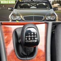 Aukštos kokybės 5 6 greičių svirties pavarų perjungimo svirties rankenėlės rankenėlė, skirta Mercedes Benz C klasės W203 S203 odiniam antgalio bagažinės dangčiui 6 Speed white