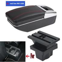 For Skoda Octavia A5 Yeti Armrest box For Skoda Yeti Mk2 Car Armrest Central Storage box with USB Charging Car accessories A red line NO USB black