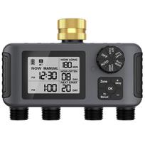 Smart Outdoor Irrigation Timer with Four-Valve Control for Flower Watering BSP3/4" Imperial Thread