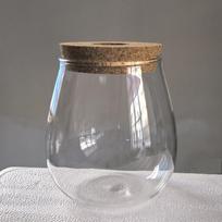 Transparent Hydroponic Flowerpot Glass Mini Terrarium Tabletop Plant Vase  Indoor Planting S-Normal gray