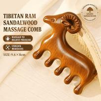 Natural Sandalwood Goat Shaped Massage Comb Smooth Rounded Teeth Ideal Gift for Hair Lovers Daily Scalp Hair Care A1 beige