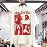 Lana Del Rey Rare Design White Short Sleeve Unisex T shirt vtg NH20909 Unisex T-Shirt L brown