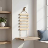 Cat Climbing Frame Wood Rope Ladder Wall Mounted Set for Exercise 35CM gray
