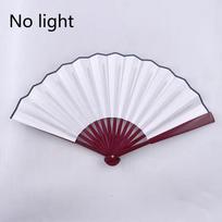 10 Inches LED Luminous Folding Fan Dance Party Wedding Stage Performance Show Festival Fans Colorful Led Hand Fan Kung Fu Fan white