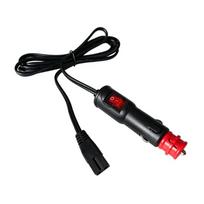 Nešiojamo automobilinio šaldytuvo atsarginis laidas 12V 24V, 180 cm laidas su 2 skylučių galu kasdieniam vairavimui, kelionėms, stovyklavimui ir įprastam naudojimui 1 black