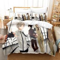 Anime Bungo Stray Dogs Sleep Bedding Package Boys Girls Twin Size Queen Dimension Size Bedspread Cover Pillowcase Bed Kids Adult Fashion Home Use EU Single 135x200cm beige