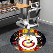 Galatasaray Logo,Football Club Crest Chair mat Round Rug Office carpet, Non slip, Suitable for Living Rooms, Bedrooms decor.1205032a 80cm by 80cm gray