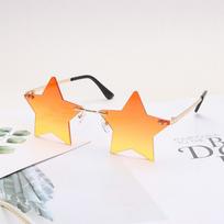 UV400 Eyewear Street Shot Pentagram Sunglasses Sun Glasses Rimless Star Shape Sunglasses Silver