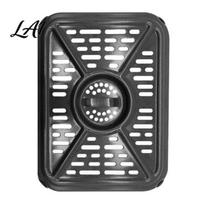 Durable Aluminum Baking Pan Air Fryer Grill Pan Nonstick Grease Tray with Rubber Dishwasher Safe Crisper Tray Pad Heat Circulation Replacement for 1pc black