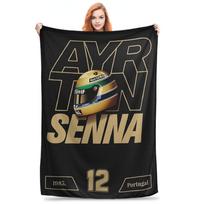 Flanelinis pledas Ayrton Senna 1991 m. Šalmas Lenktynės Šilti pliušiniai pledai Minkštas užtiesalas lovai Svetainei Namams Iškylai Sofai Size: 75*100cm, Weight: 230 GSM black