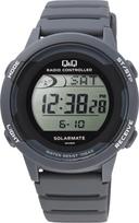 Q&Q Citizen Watch Digital Radio-Controlled Solar Water Resistant with Date, Urethane Band, Men's D01A-002VK Navy gray