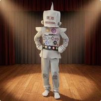 Vaikų roboto kostiumas Pasirodymui Viso kūno apranga Cosplay gray