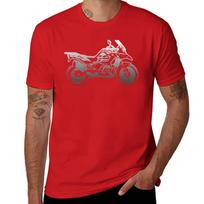 R1250GS Adventure Silhouette V1 Motorbike Touring Enduro Dual Sport T-Shirt aesthetic clothes sweat shirts graphic tee men XL raudona