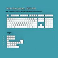 Two-Color Dye-Sublimated PBT Keycap Set for Mechanical Keyboards, Translucent CSA Height, Color-Blocking Design white
