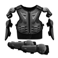 Kids Protective Armor Vest Set Bike Scooter Skateboard Cycling Safety Gear Black gray