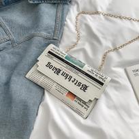 Moterų laikraštis Messenger Krepšys Pečių krepšys Personality Fashion Small Square Bag balta