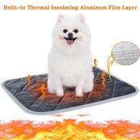 Self-Heating Pet Pad - Extra Warm Thermal Dog Cat Mat Washable Anti-Slip Kennel Crate Pad for Small Medium Pets S pilka spalva