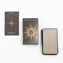 Black Classic Tarot Cards Deck 78pcs Fortune-Telling Game Set with Guidebook for Family Gatherings and Board Games gray
