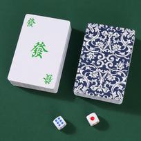 Nešiojami Mahjong kortų žaidimo kortelės, Lengvas Mahjong kortelių rinkinys, Tinka žaidimui lauke, Kelioninis Mahjong kortų žaidimo rinkinys - 44 Mahjong žaidimo kortelės šviesiai pilka spalva