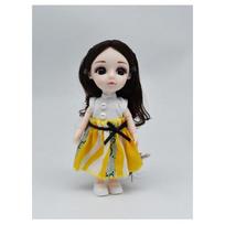 1/12 BJD lėlė 16 cm, sąnarių judrumas, modeliavimo figūrėlė su sijonais, batais, persirengimo žaislas mergaitėms, dovana gray