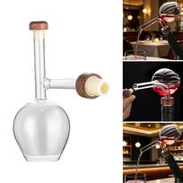 Carafe, Transparent, with Stopper And Practical Aerator for Hotels, Weddings Restaurants. Smooth black