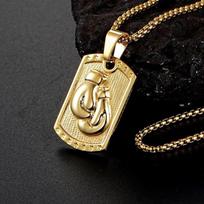 Men's Boxing Gloves Stylish Hip Hop Punk Rock Pendant Necklace 60CM(Necklace Long) beige