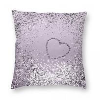 Lavender Lady Glam Heart Square Pillowcase Polyester Linen Velvet Printed Zip Decorative Room Cushion Case Peach skin 18*18(CM)-1Pcs white