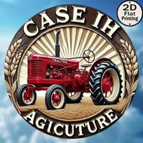 Vintage Case IH Tractor Metal Wall Poster, Garage Decor white