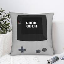 Games Console Handheld Gamer Game Over Pillowcase Printing Polyester Cushion Cover Decorative Throw Pillow Case Cover Zipper 30X30CM gray